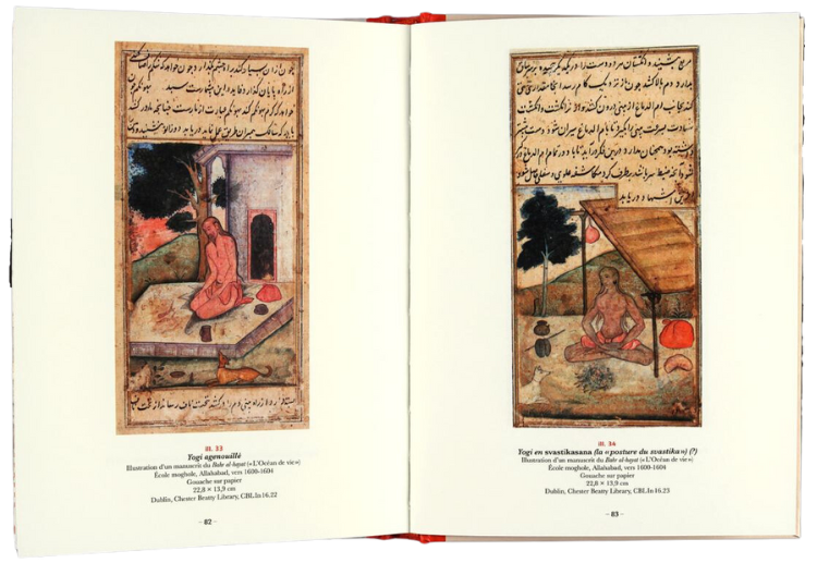 Yogi in swastikasana (the "swastika posture") (?) Illustration from a manuscript of the Bahr al-hayat ("The Ocean of Life")